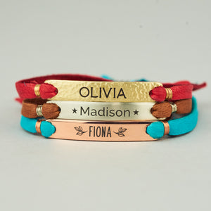 Personalized Leather Wrap Bracelet