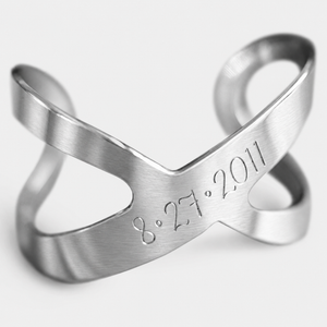 Personalized Infinity Bracelet | Personalized Engraved Cuff Bracelet for Women