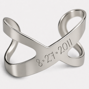 Personalized Infinity Bracelet | Personalized Engraved Cuff Bracelet for Women