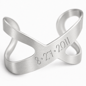 Personalized Infinity Bracelet | Personalized Engraved Cuff Bracelet for Women