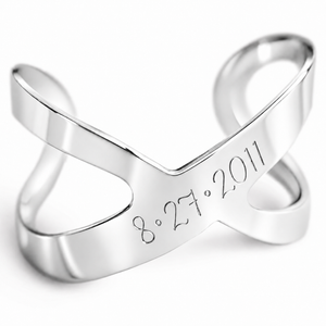 Personalized Infinity Bracelet | Personalized Engraved Cuff Bracelet for Women