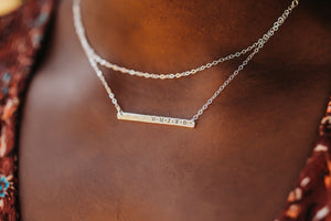 Vertical Bar Two Chain Necklace