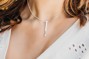 Vertical Bar Two Chain Necklace