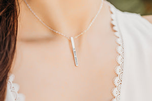 Vertical Bar Two Chain Necklace