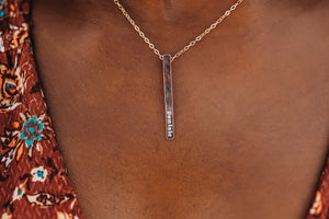 Vertical Bar Two Chain Necklace