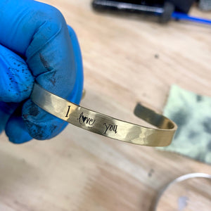 Custom Handwriting Cuff Bracelet - IF Only Pretty LLC