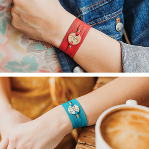 Personalized Zodiac Leather Wrap Bracelet - IF Only Pretty LLC