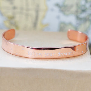 Follow Your Dreams Copper Cuff Bracelet - IF Only Pretty LLC