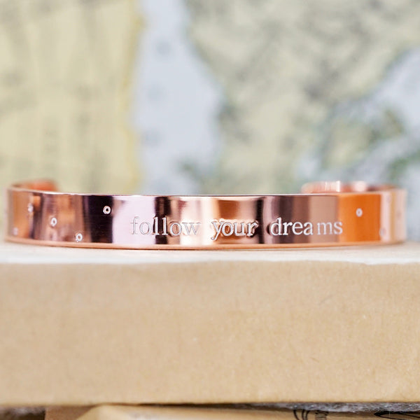 Follow Your Dreams Copper Cuff Bracelet - IF Only Pretty LLC