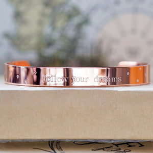 Follow Your Dreams Copper Cuff Bracelet - IF Only Pretty LLC