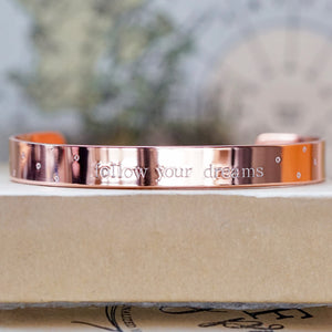 Follow Your Dreams Copper Cuff Bracelet - IF Only Pretty LLC