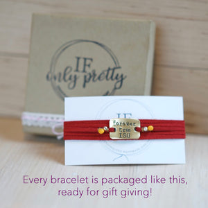 Forever True ISU - Red Leather Wrap Bracelet - IF Only Pretty LLC