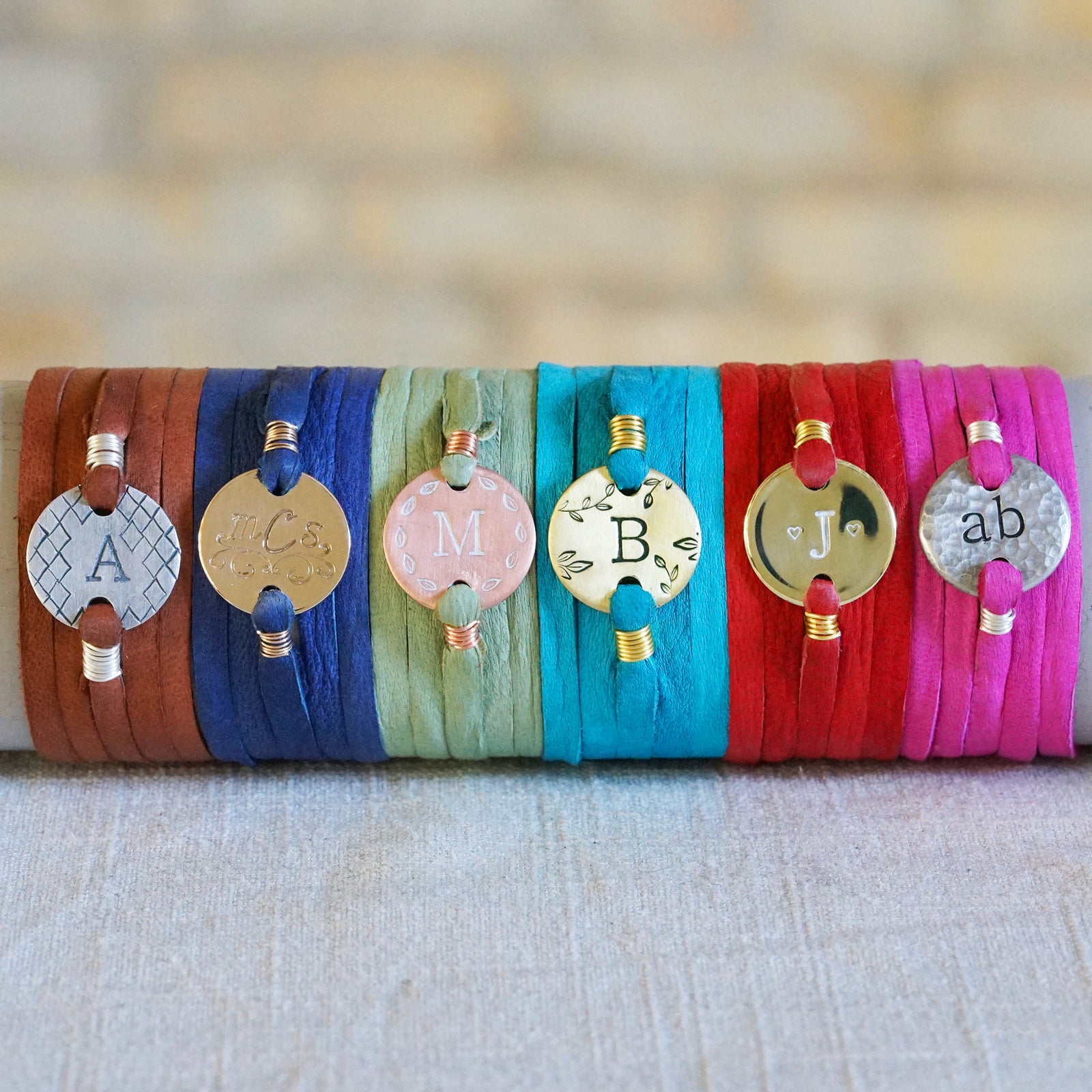 Personalized Leather Monogram Bracelet - IF Only Pretty LLC