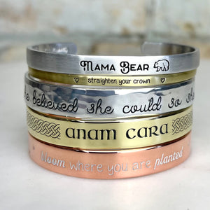 Extra Long Personalized Cuff Bracelet - IF Only Pretty LLC