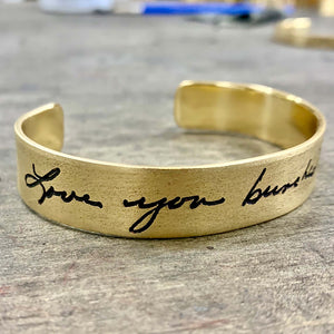 Actual Handwriting Cuff Bracelet