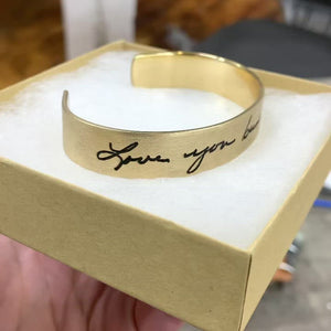 Actual Handwriting Cuff Bracelet