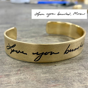 Custom Handwriting Cuff Bracelet - IF Only Pretty LLC