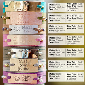 Personalized Vegan Suede Wrap Bracelet - IF Only Pretty LLC