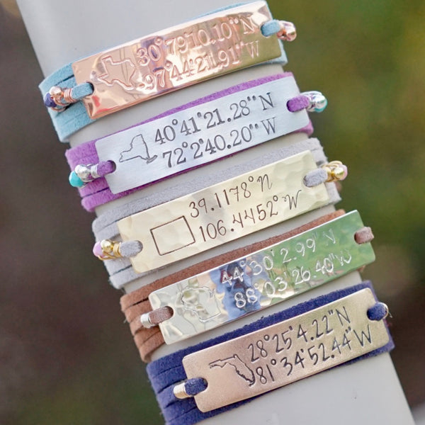 Personalized Coordinates Wrap Bracelet - IF Only Pretty LLC